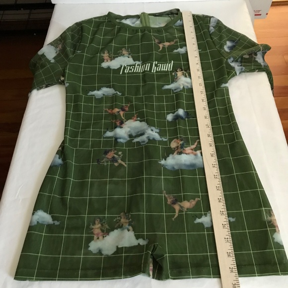 SHANE JUSTIN Romper Fashion Gawd Mesh Jumpsuit Green Plus Size 3X Size 1X 2X - Picture 15 of 16